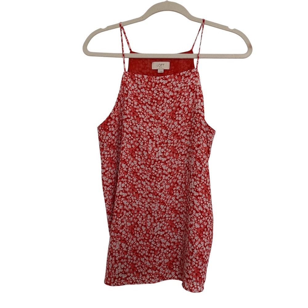 Loft Orange & White Strap Tank Top Size Medium